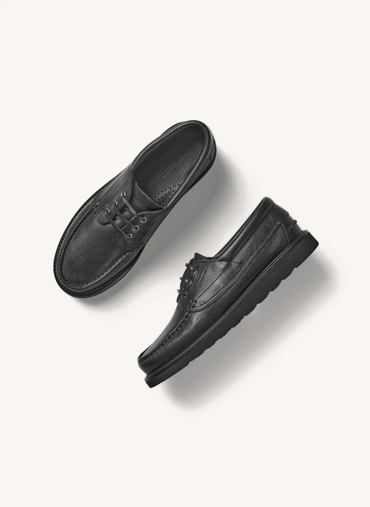 Garment Project - Pete Moc Toe Deri Derby Ayakkabılar | Siyah