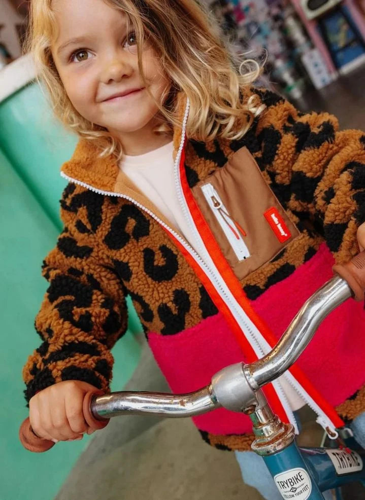 Hello Hossy - Leopar Polar Ceket | Kahverengi
