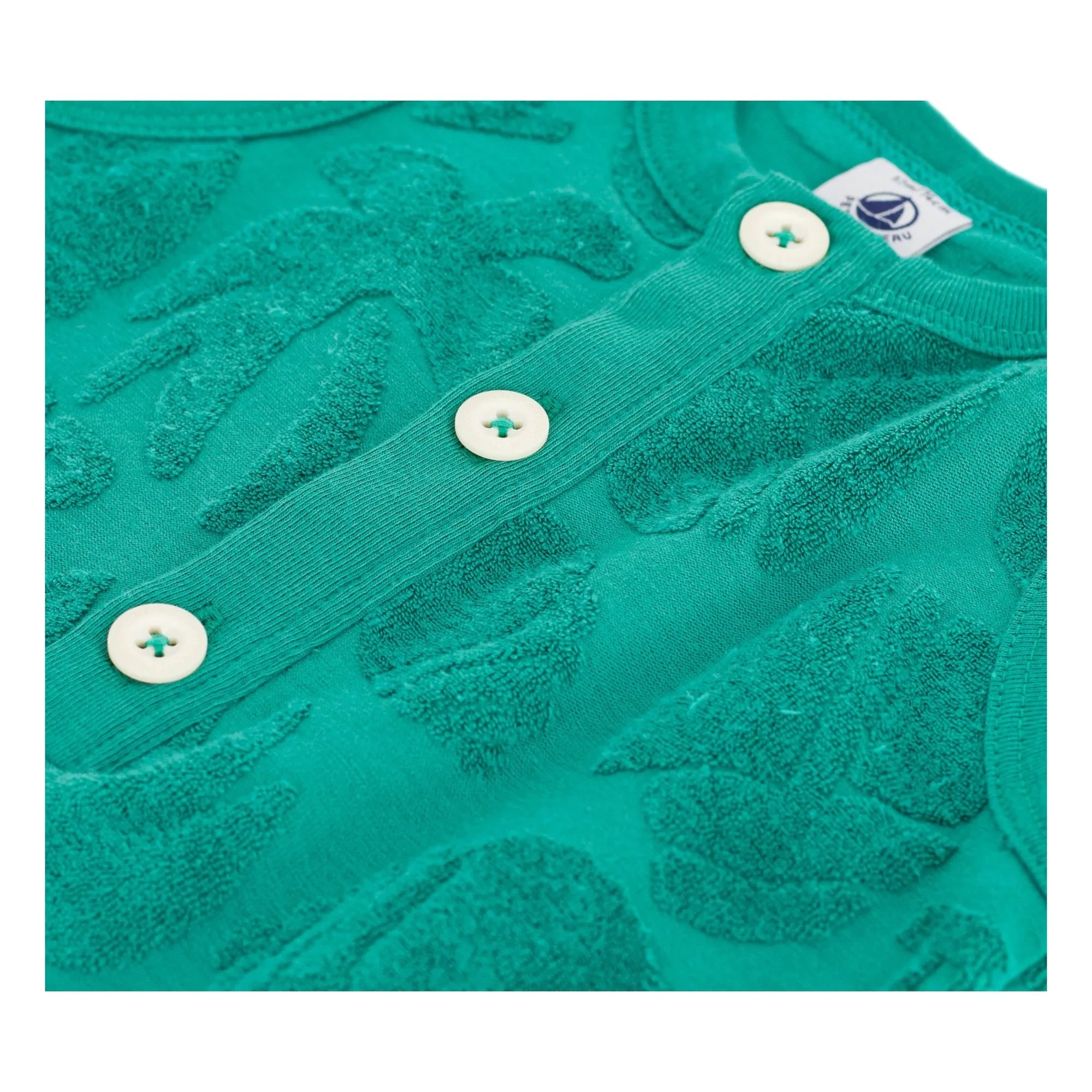 Petit Bateau - Mono de toalla de palma de algodón orgánico | Verde