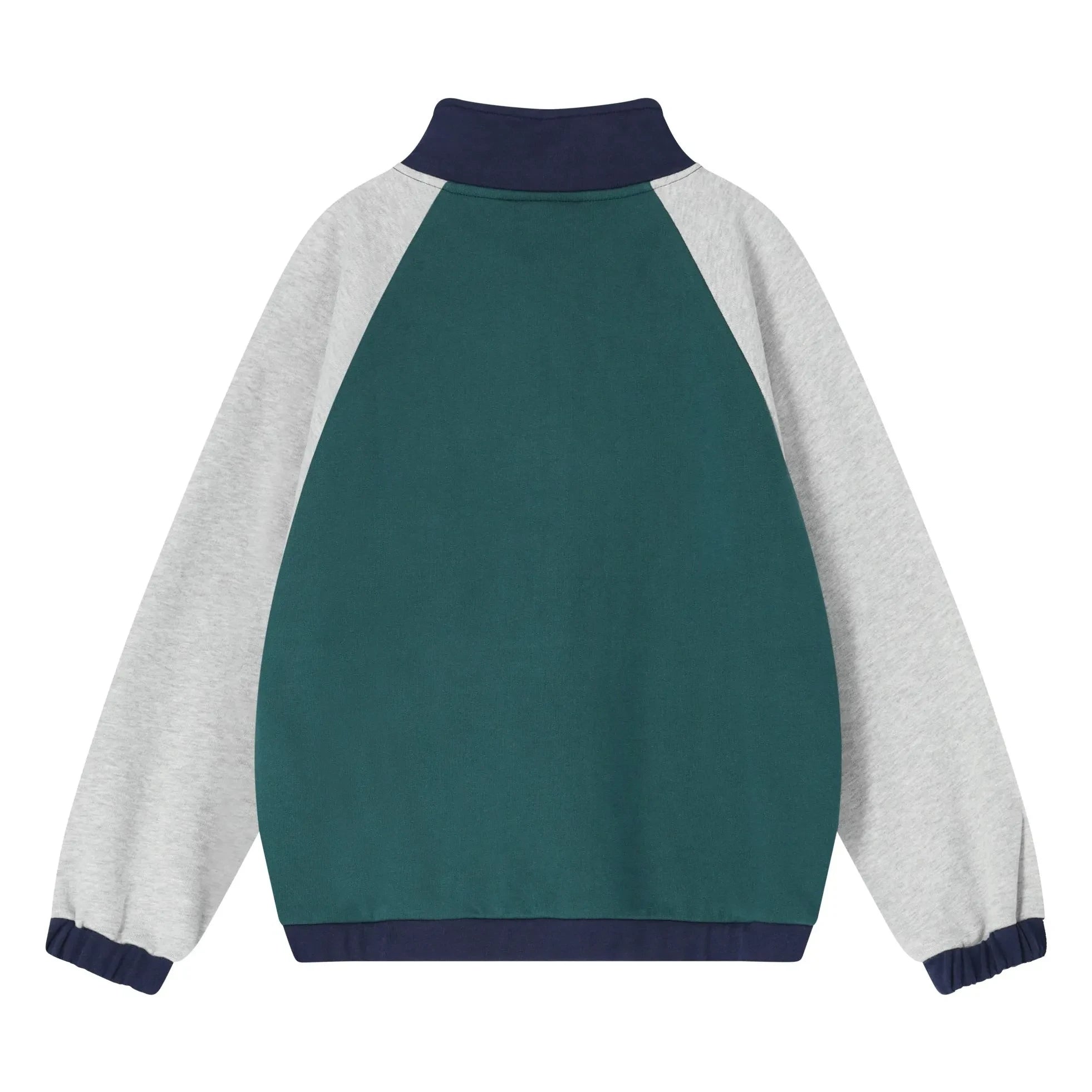 Cos I Said So - Renk bloklu organik pamuklu yarım fermuarlı sweatshirt | Gri