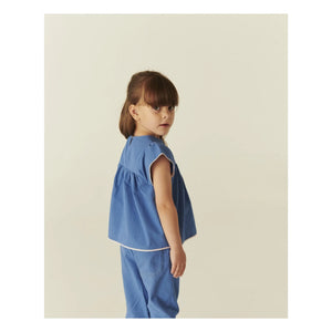 Copenhagen Colors - Bluse mit Troddeln Bio-Baumwolle | Blau