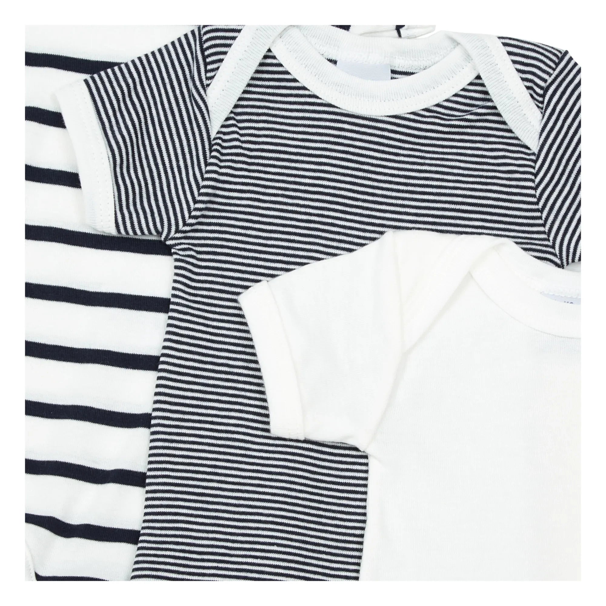 Petit Bateau - 3-Piece Organic Cotton Striped Sleeveless Romper Set | Blue