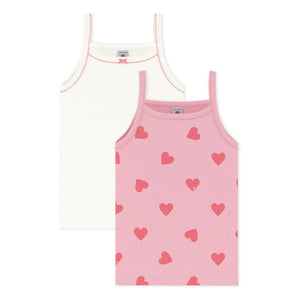 Petit Bateau - 2er-Pack Herz-Unterhemden | Rosa