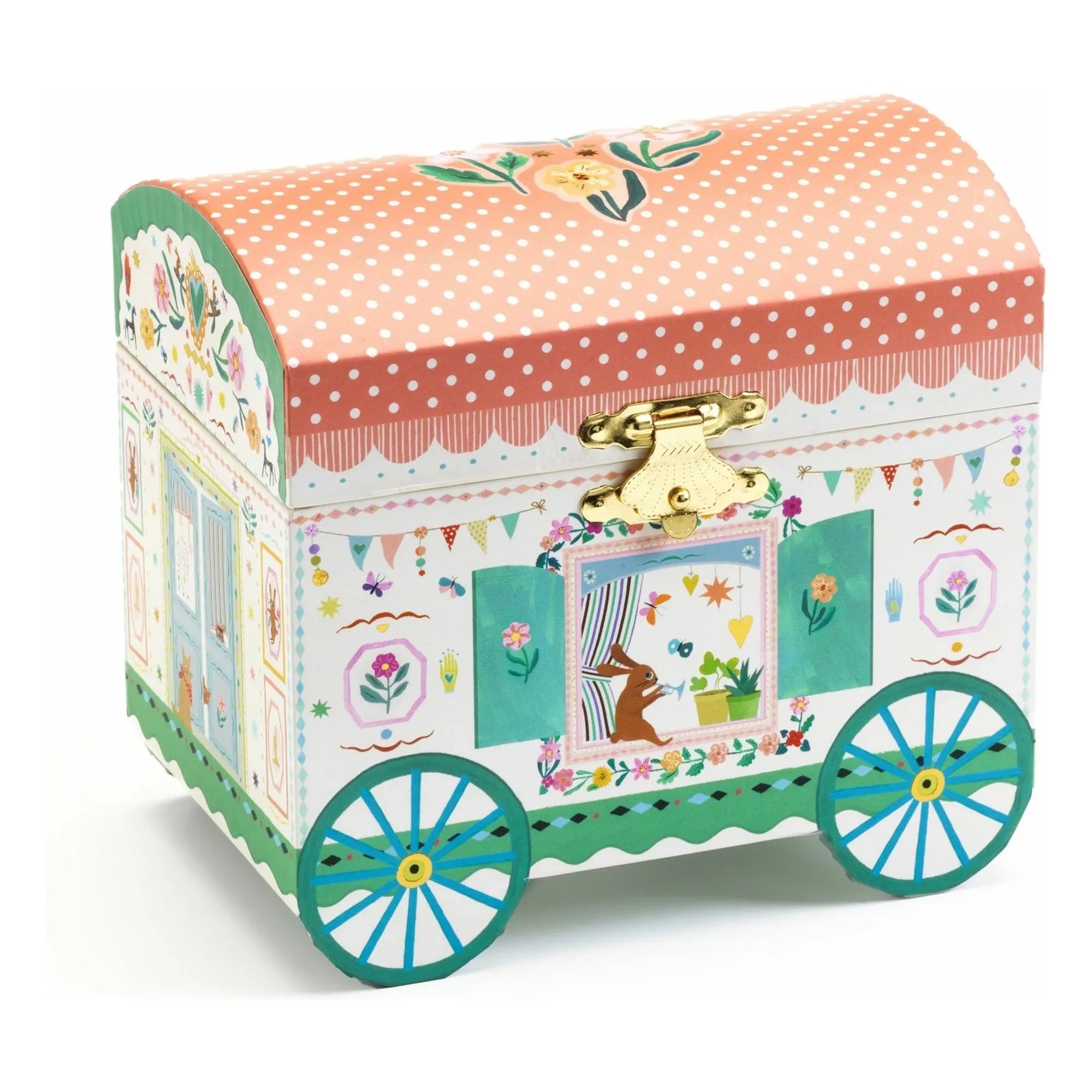 Djeco - Caja de música de carro mágico | Rosa Polvo