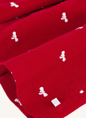 Petit Bateau - Organik Pamuklu Kadife Düğüm Elbise | Kırmızı