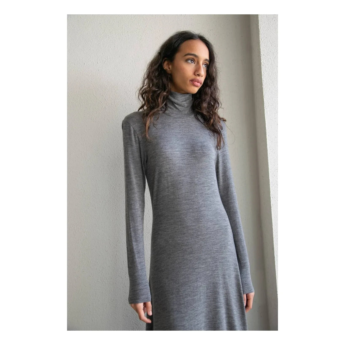 THEAVANT - Vestido de cuello alto de lana | Gris