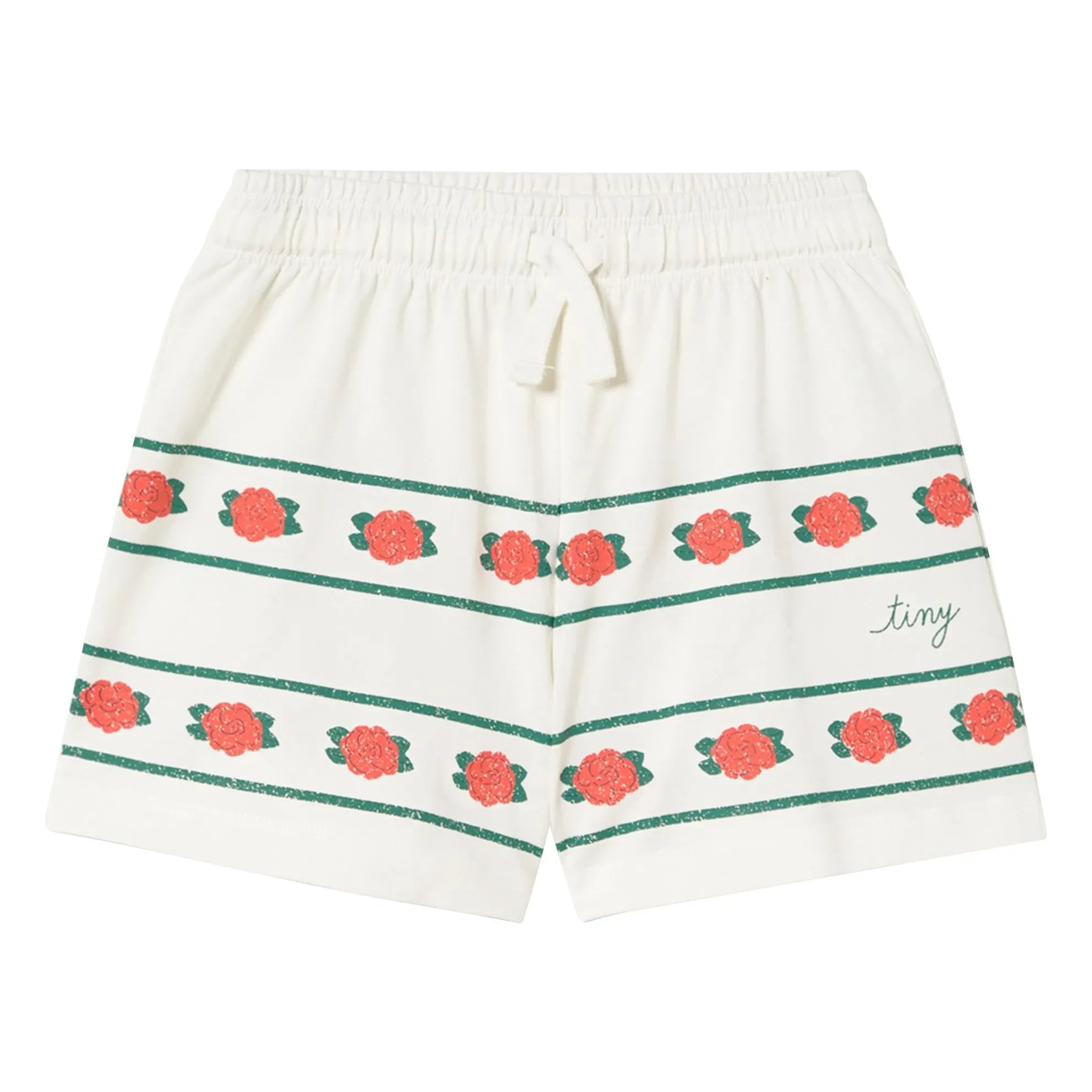 Tinycottons - Roses Bio-Baumwolle Shorts | Weiß
