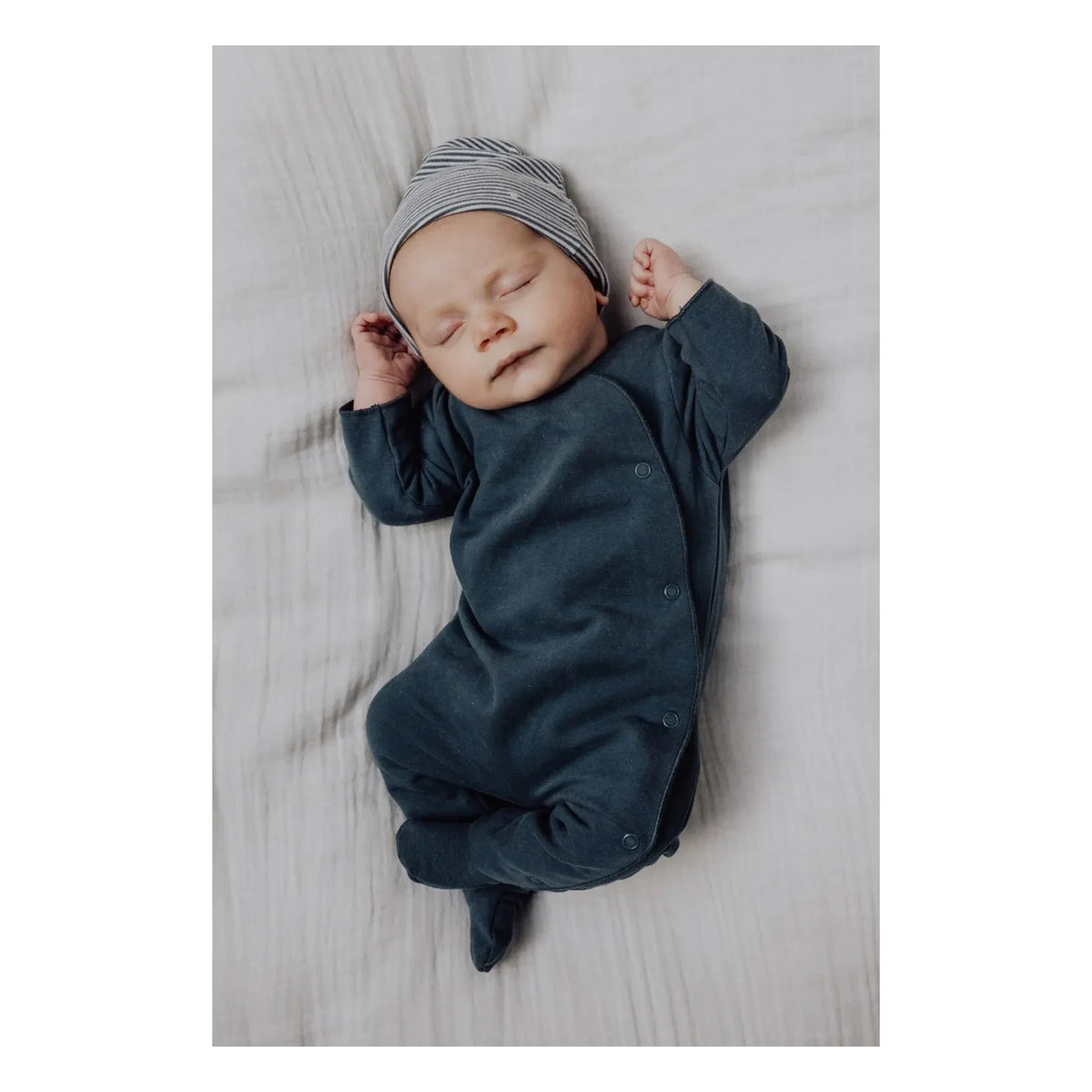 Gray Label - Gorro de algodón orgánico a rayas | Gris