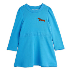 Mini Rodini - Dachshund organik pamuk elbise | Mavi