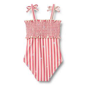 Wheat - Selma Striped Recycled Fibers Swimsuit | Red
