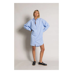 Smallable Woman - Lydie Çizgili Gömlek Elbise | Açık Mavi