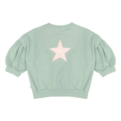 Jenest - Sudadera de algodón orgánico Balloon Etoile | Verde almendra