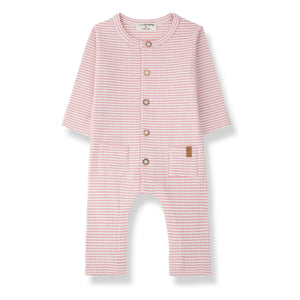 1+ in the family - Gestreifter Cambrils Rippstrick-Pyjama-Set | Blush