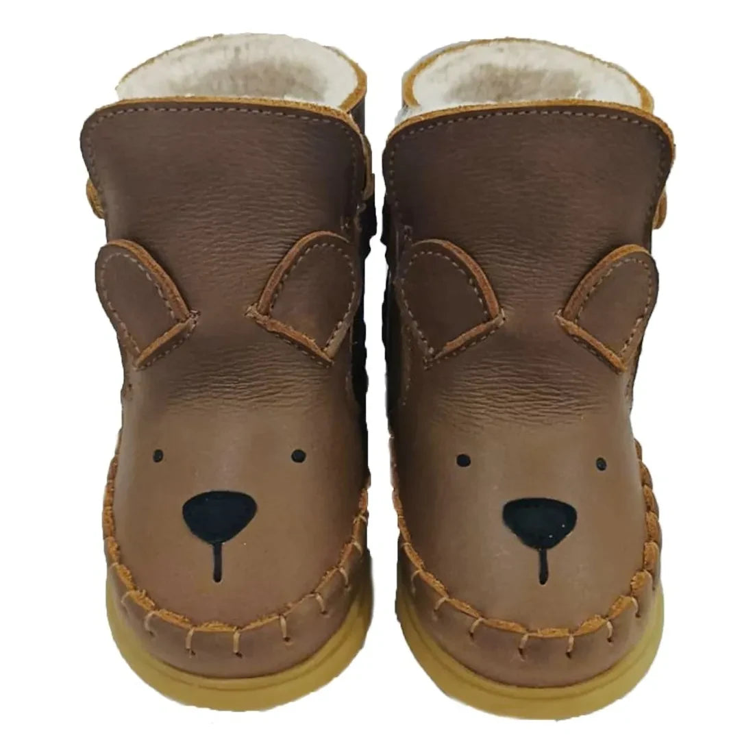 Donsje - Botas de piel con diseño de oso clásico | Marrón