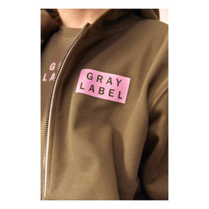Gray Label - Fermuarlı Sweat Gri Etiket Organik Pamuk | Kahverengi