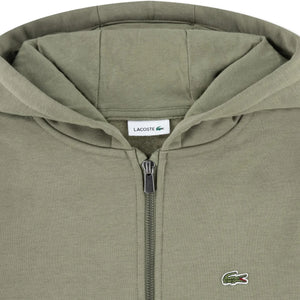 Lacoste - Logo Detaylı Fermuarlı Kapüşonlu Sweatshirt | Haki