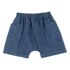 Babe & Tess - Pantalón corto cargo de mezclilla Vittorio | Azul