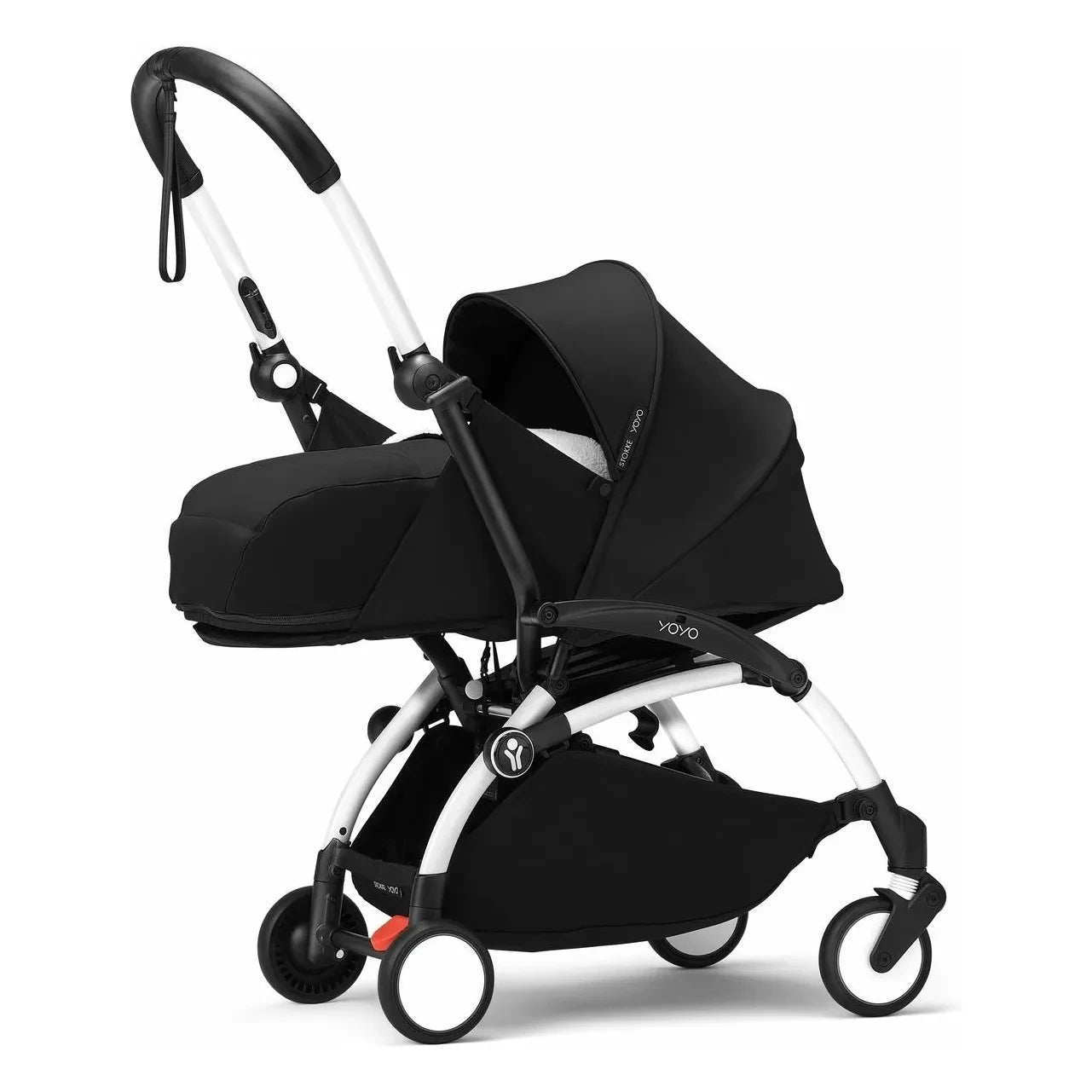 Stokke® - YOYO³ 0+ yenidoğan bebek arabası Beyaz çerçeve | Siyah