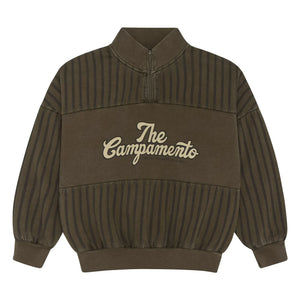 The Campamento - The Campamento Çizgili Fermuarlı Sweat Üstü | Haki