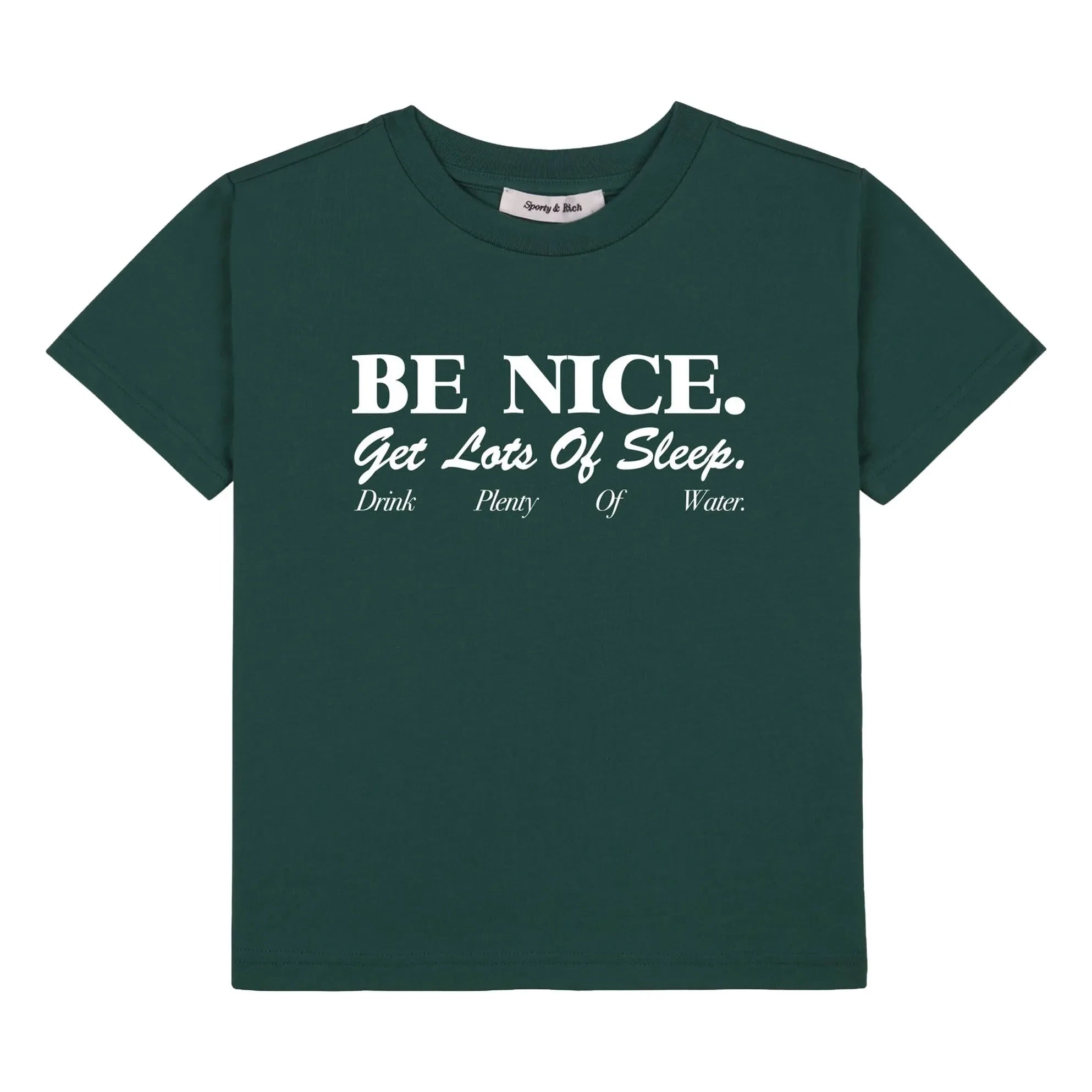 Sporty & Rich - Be Nice T-shirt Geri dönüştürülmüş pamuk | Koyu yeşil