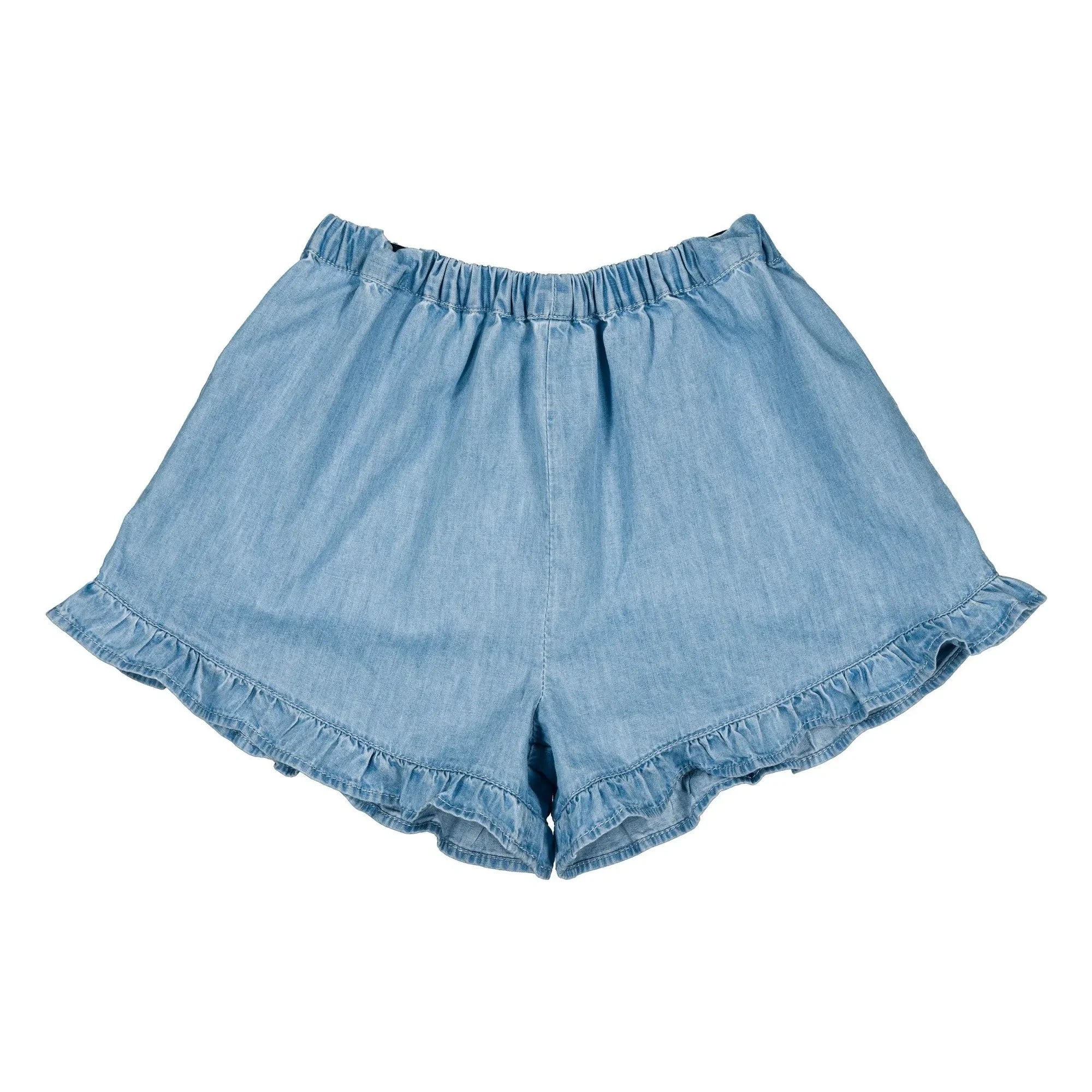 Louis Louise - Joséphine Chambray Ruffled Shorts | Light Blue