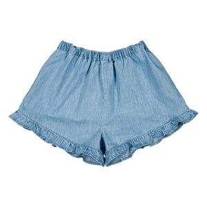 Louis Louise - Joséphine Chambray Ruffled Shorts | Light Blue