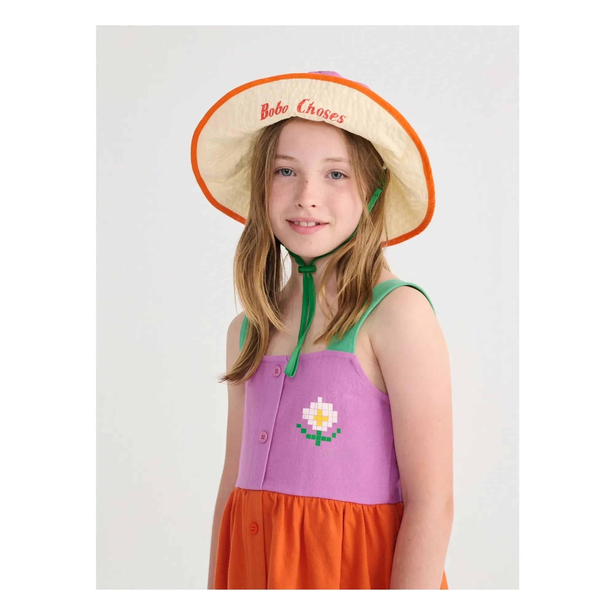 Bobo Choses - Color Block Organic Cotton Dress | Orange