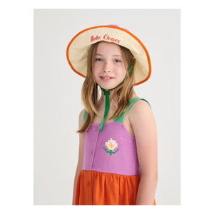 Bobo Choses - Color Block Organic Cotton Dress | Orange