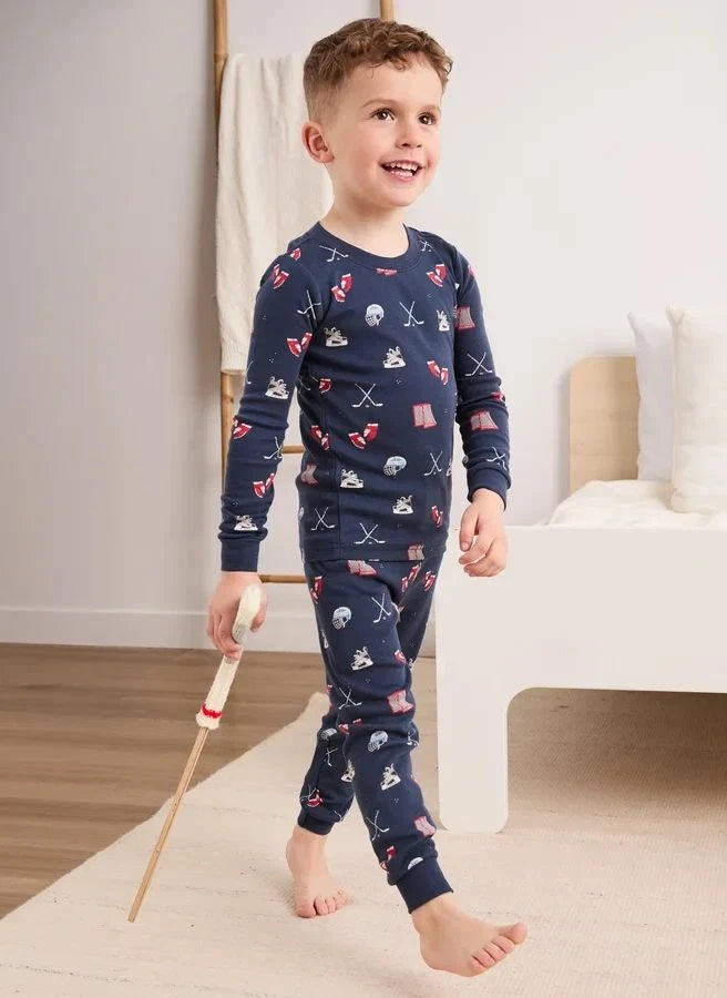 Petit Lem - Organik Pamuklu Hokey Pijamaları | Lacivert