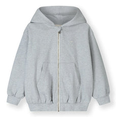 Gray Label - Organik pamuk fermuarlı sweatshirt | Gri melanj