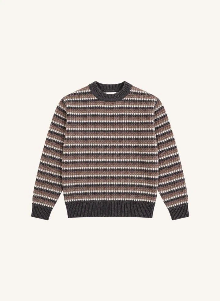 Finger in the nose - Mathis Jacquard Merino Wool Sweater | Brown