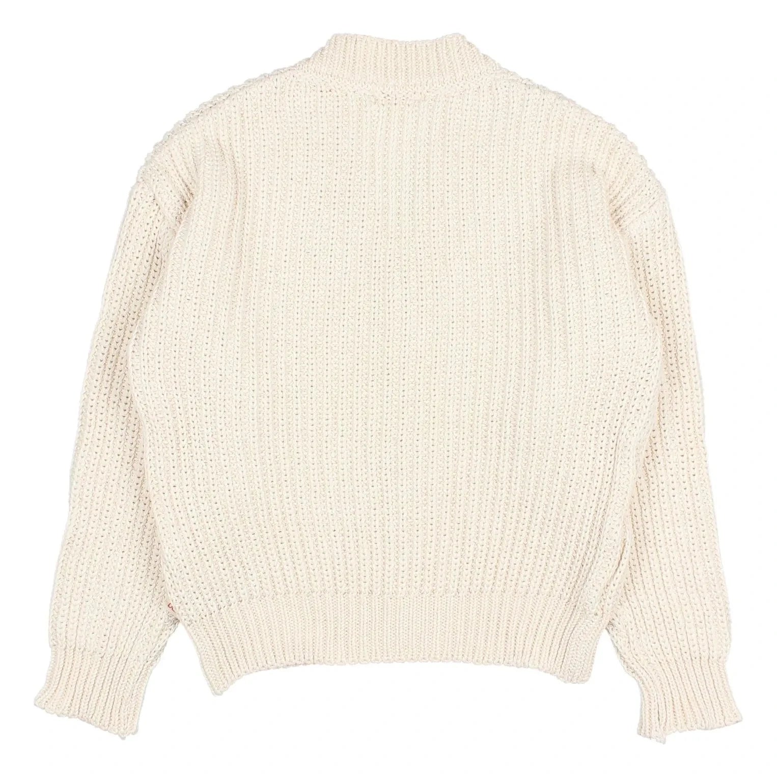 Búho - Organic cotton V-neck ribbed cardigan | Off-white