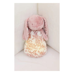 Tartine et Chocolat - Doudou gece lambası Augustin le lapin Toile de Jouy | Şeftali