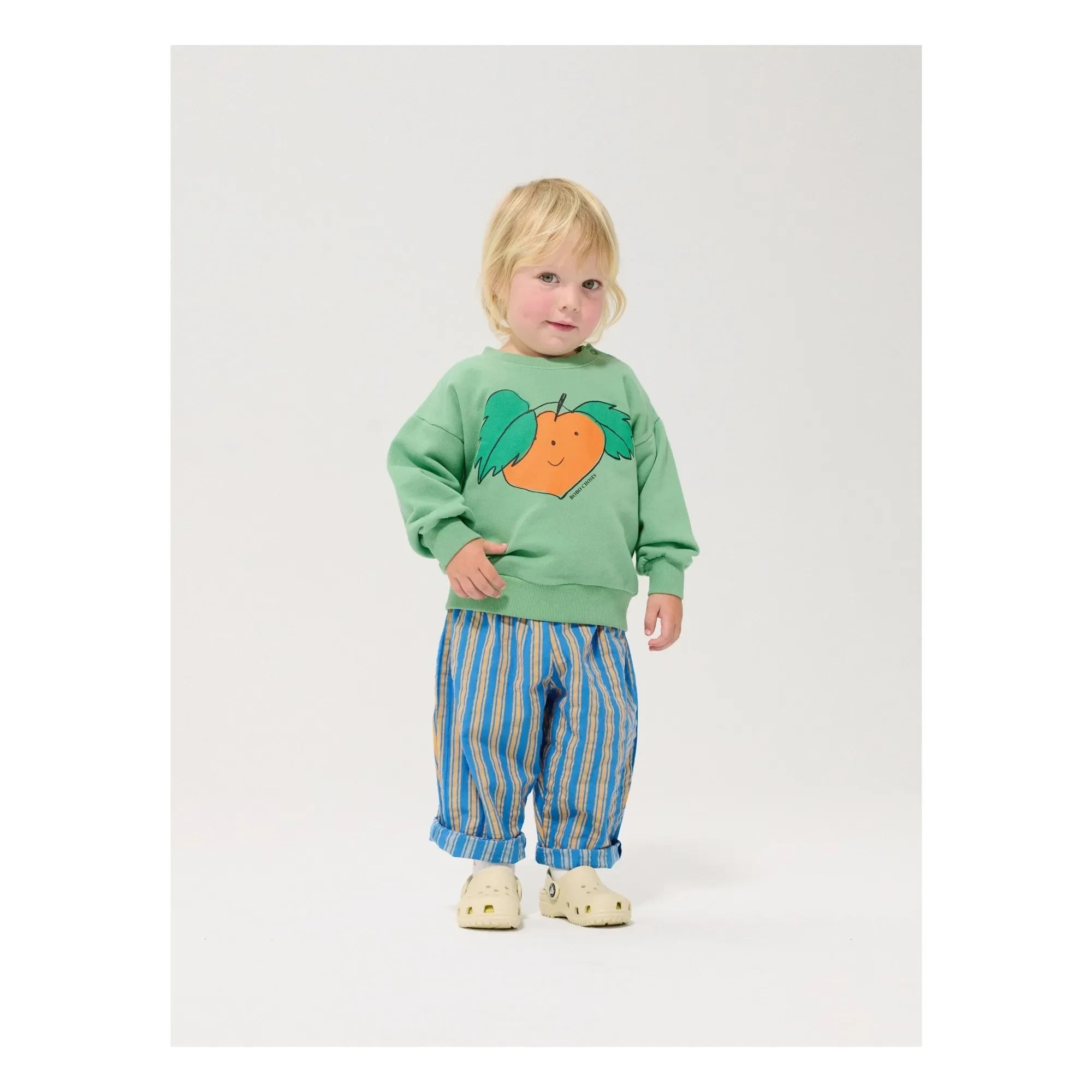 Bobo Choses - Turuncu organik pamuk sweatshirt | Yeşil