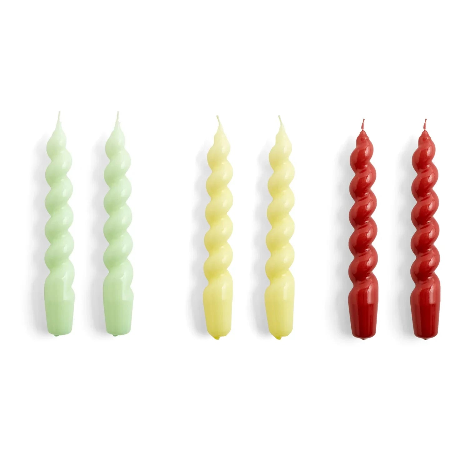 Hay - Spiral Mumlar - 6'lı Set | Sarı yeşil