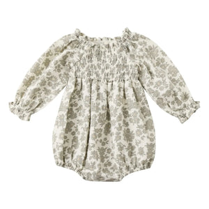 Quincy Mae - Organic cotton gauze floral romper | Ivory