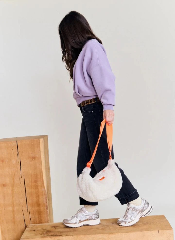 AO76 - Lila Geri Dönüştürülmüş Pamuklu Sweatshirt