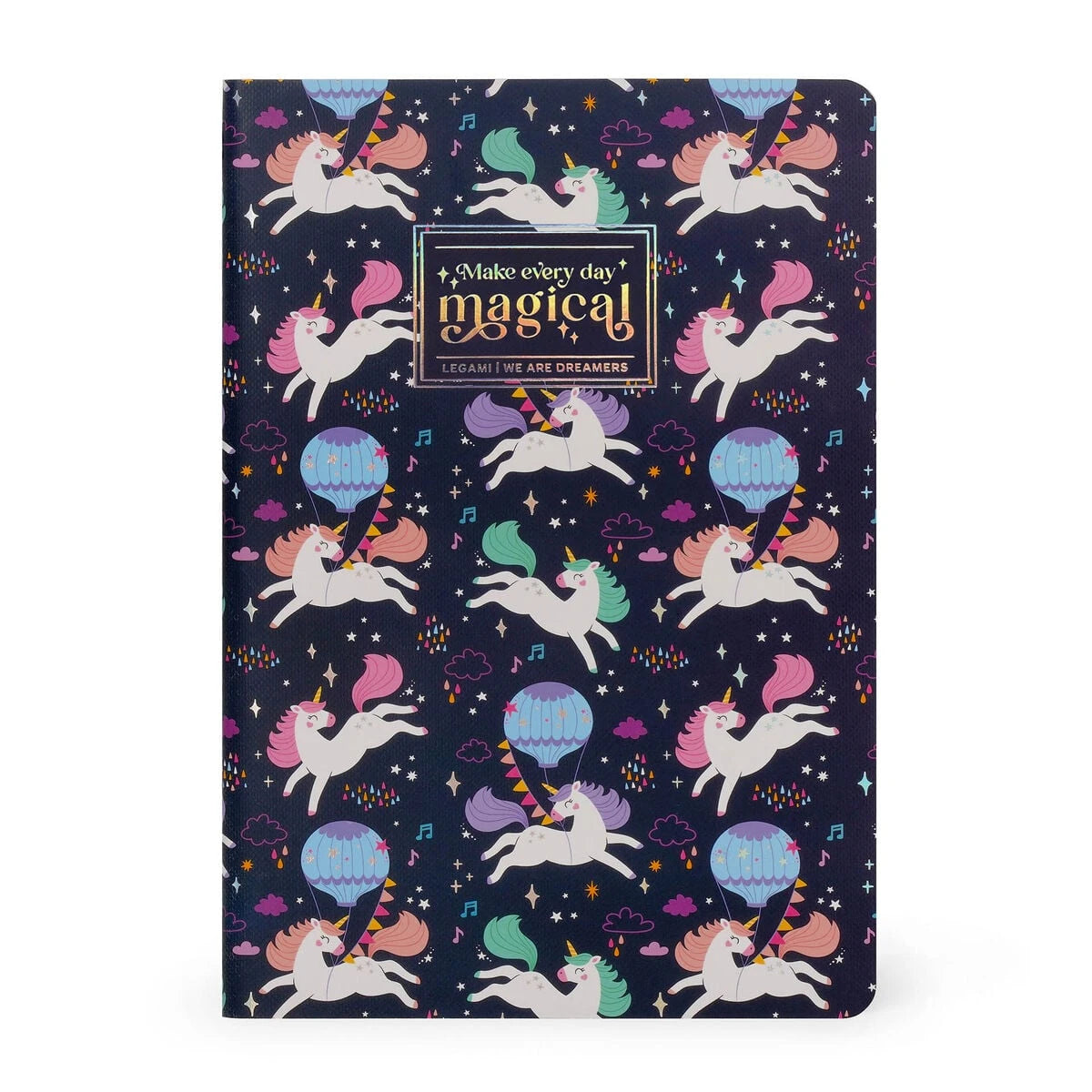 Legami - A5 Blank Defter ile Illustrated Hard Kılıf - Tek Boynuzlu At