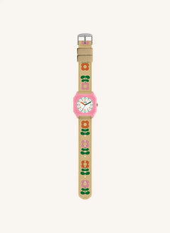Mini Kyomo - Seventies Flowers Saat - Mini Kyomo x Taxi Brousse | Bej