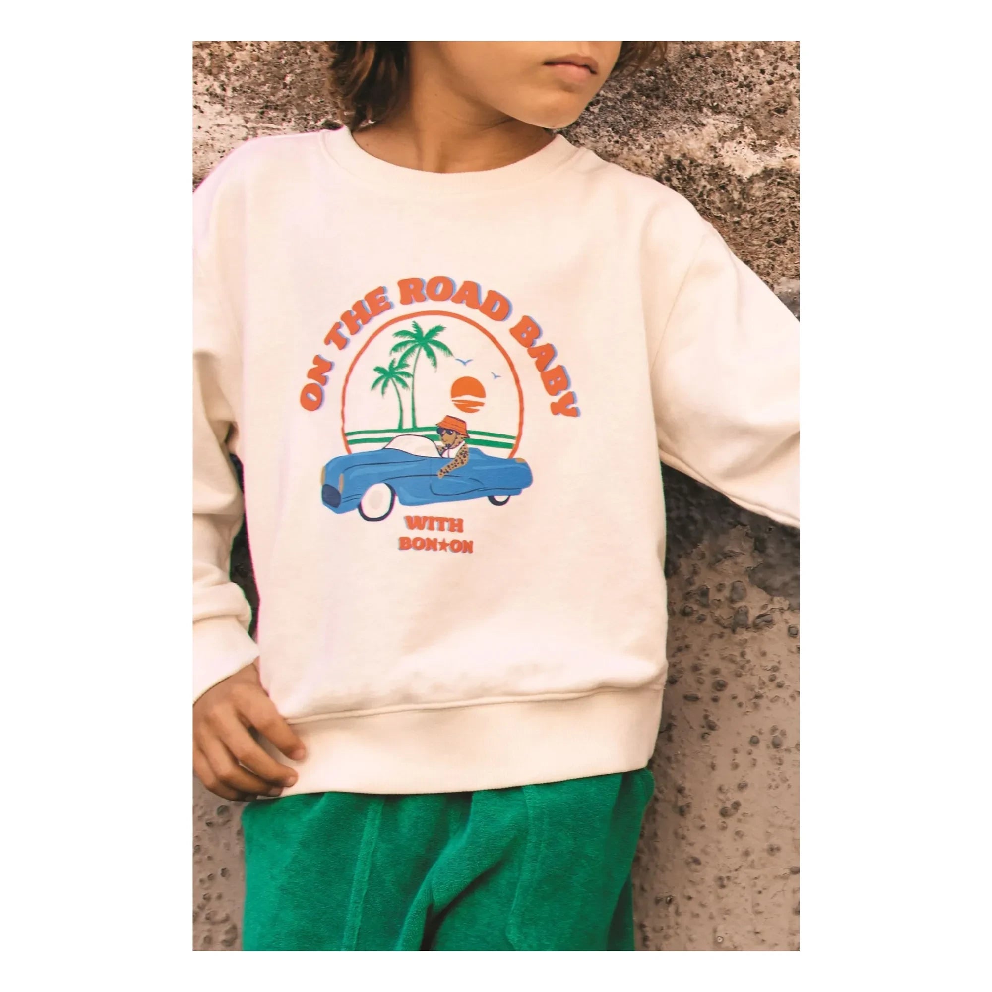 Bonton - Sudadera con Felpa 'Smile On The Road' | Crudo