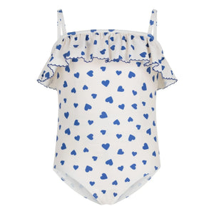 Petit Bateau – Flying Hearts Badeanzug | Weiß