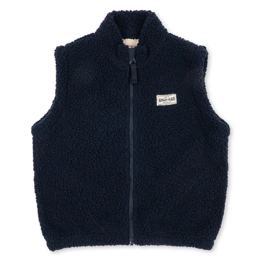 Konges Sløjd - Kolsuz Yelek Sherpa Jody Düz Geri Dönüştürülmüş Elyaflar | Koyu Mavi