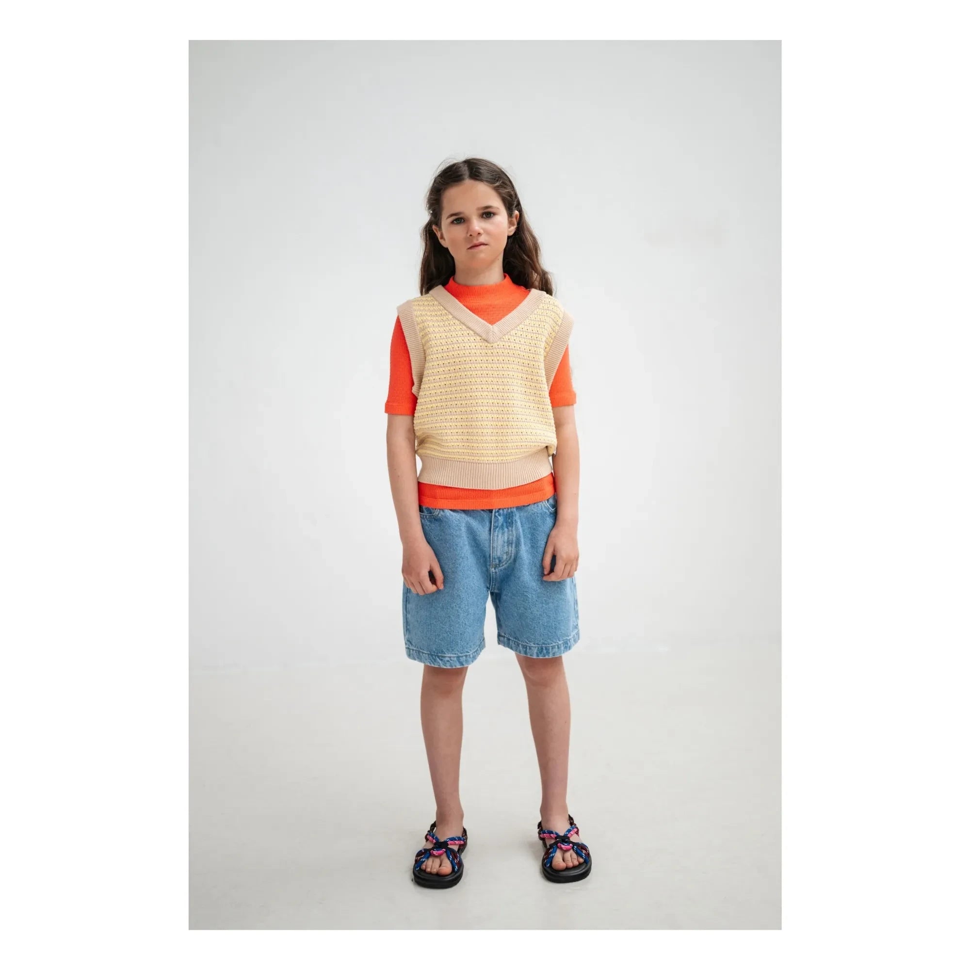 Repose AMS - Denim Bio-Baumwoll-Bermuda-Shorts | Blau