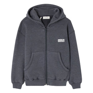 American Vintage - Doven Zip Sweat | Marled Kömür Grisi