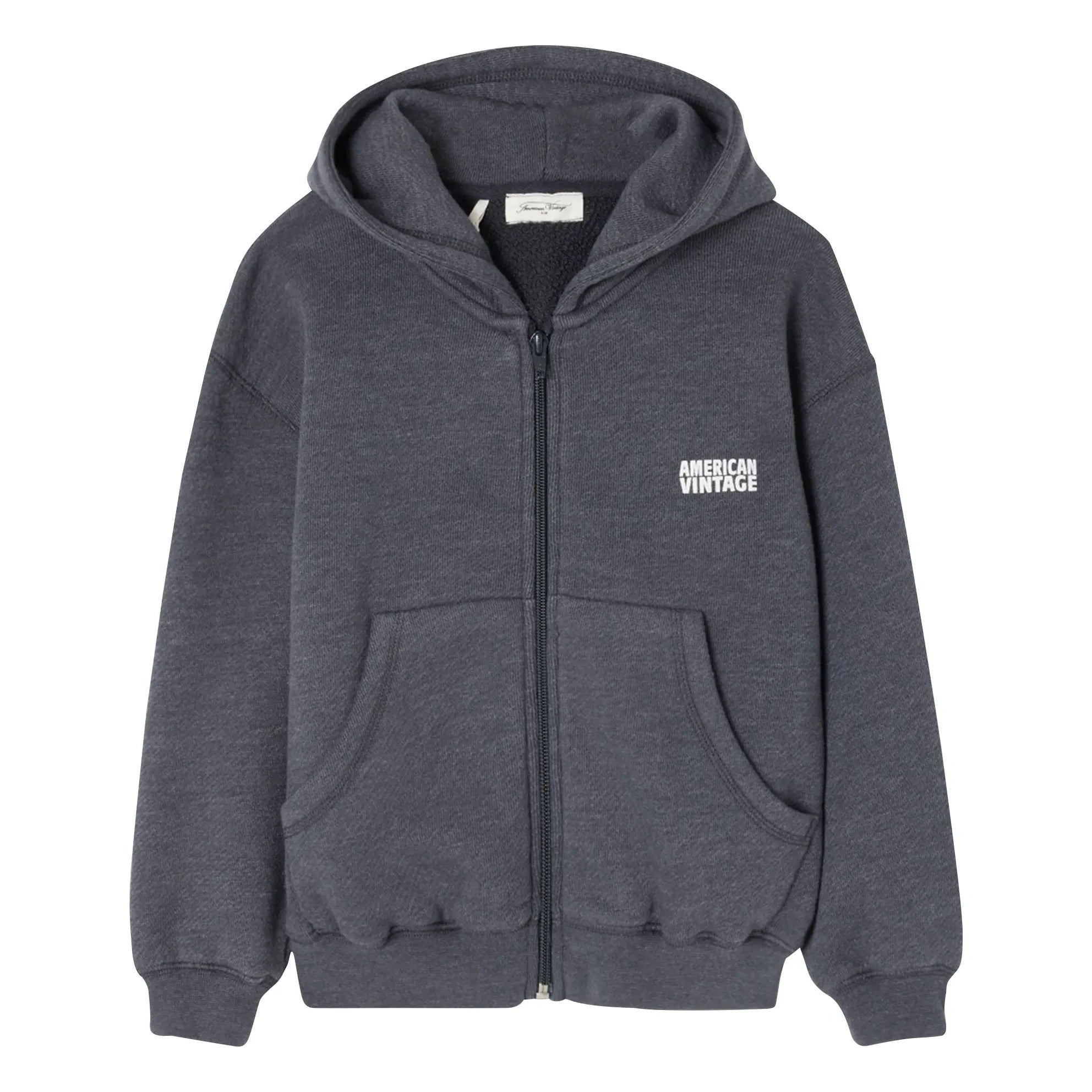 American Vintage - Doven Zip Sweat | Marled Kömür Grisi