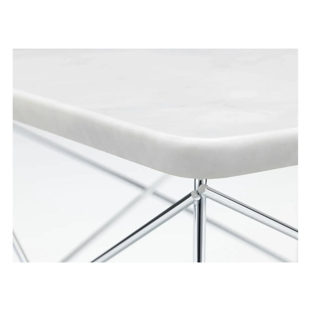 Vitra - Charles & Ray Eames Design Chrome Side Table LTR | White Marble