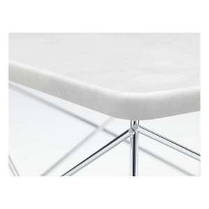 Vitra - Charles & Ray Eames Design Chrome Side Table LTR | White Marble