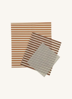 Haps Nordic - Arı Balmumu Gıda Örtüleri - 3'lü Set | Terracotta