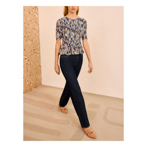 Ulla Johnson - Samira örgü T-shirt | Mavi