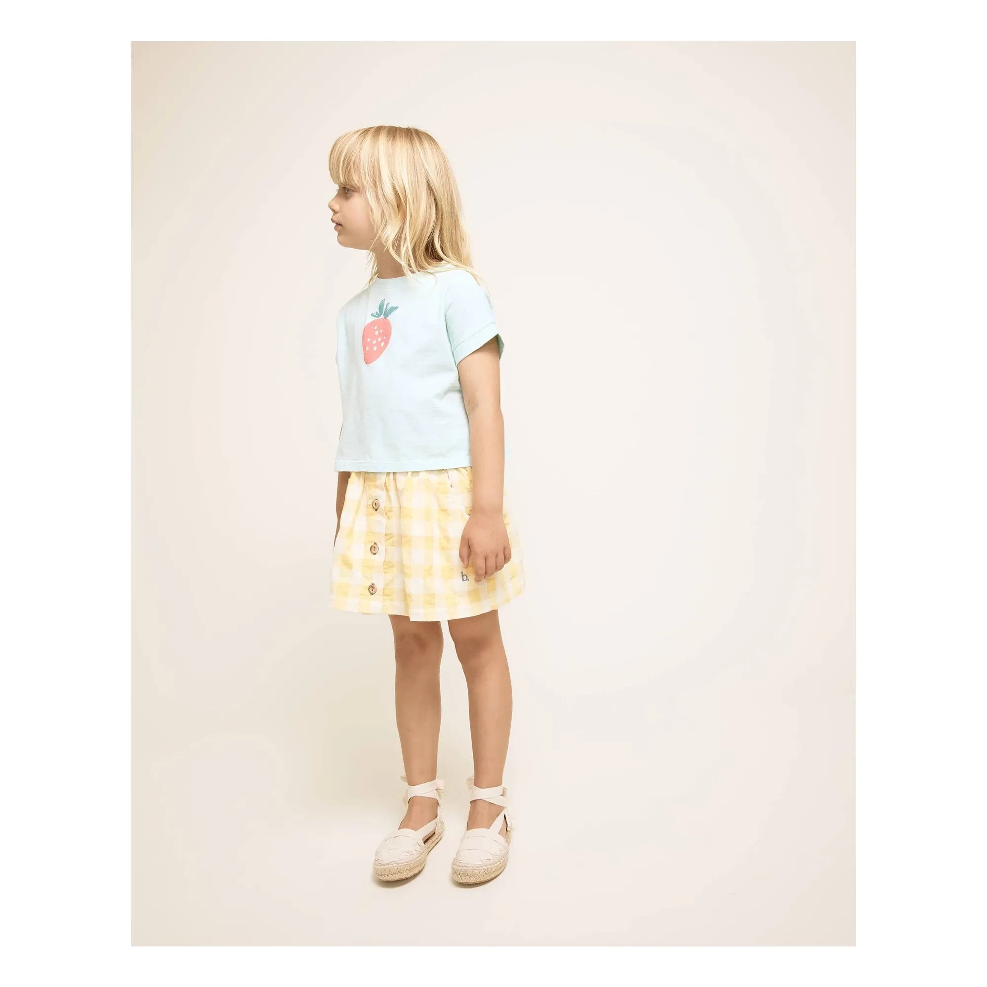 Búho - Camiseta de algodón orgánico con estampado de fresas | Aguamarina